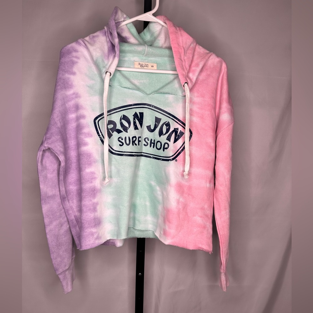 NWT 🏄‍♀️ Ron Jon Surf Shop Cropped Tie Dye Pullover Hoodie XS